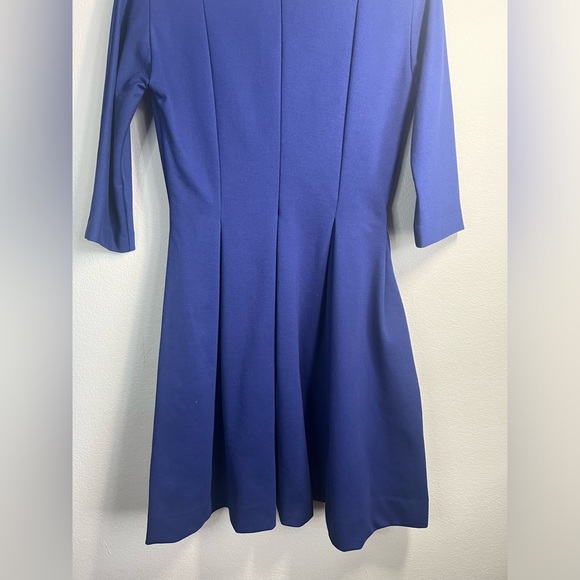 Gap Ponte Knit Blue Dress With Pockets 3/4 Sleeves - Picture 7 of 7